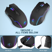 Mouse senza fili portatile E50 2.4G Wireless Jiggler con 7 tasti