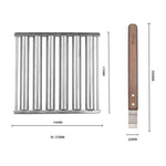 Griglia per salsicce per hot dog in acciaio inox con manico in legno per barbecue, utensili da cucina, Hot Dog Sausage Grill