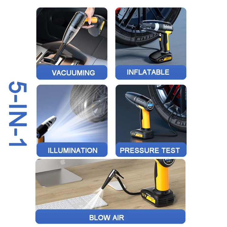 Aspirapolvere per auto a doppio motore 5 in 1 da 60 W con funzione di illuminazione per la misurazione della pressione della pompa dell'aria, SUITU ST-6637 Wired, SUITU ST-6637  Wireless Model, SUITU ST-6637 Wired +Toolbox, SUITU ST-6637  Wireless+Toolbox