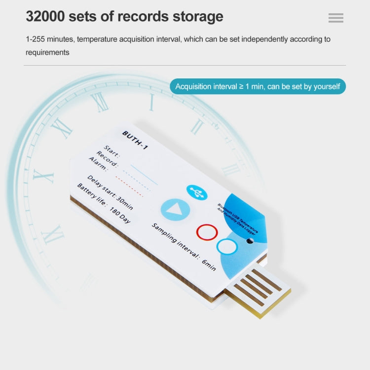 Bluetooth APP Connect Medical Warehouse Cold Chain Transport USB Data Recorder, Temperature, Temperature Humidity