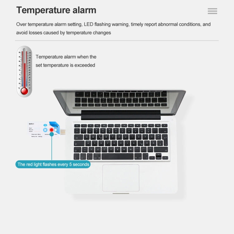 Bluetooth APP Connect Medical Warehouse Cold Chain Transport USB Data Recorder, Temperature, Temperature Humidity