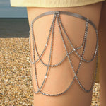 Catena per il corpo delle donne a catena della coscia a strati, SKU6472 Gold, SKU6473 Silver, SKU6263, SKU2556 Gold, SKU2555 White