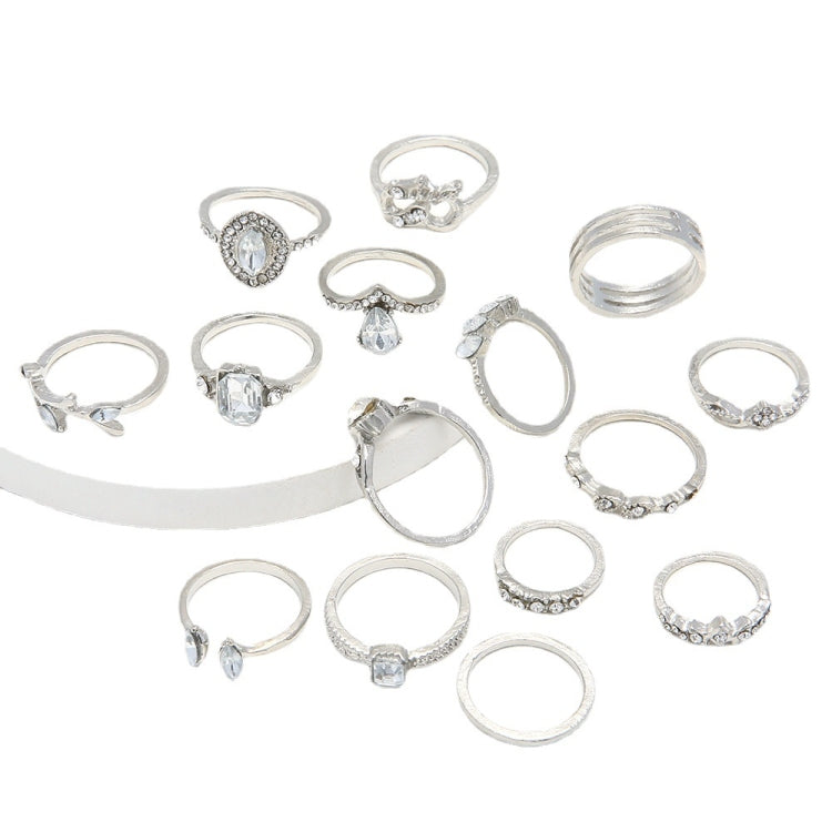 anello del giunto del diamante della cavità del cuore della goccia dell'acqua 15pcs/set, 15pcs/set 4869