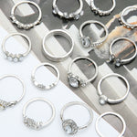 anello del giunto del diamante della cavità del cuore della goccia dell'acqua 15pcs/set, 15pcs/set 4869