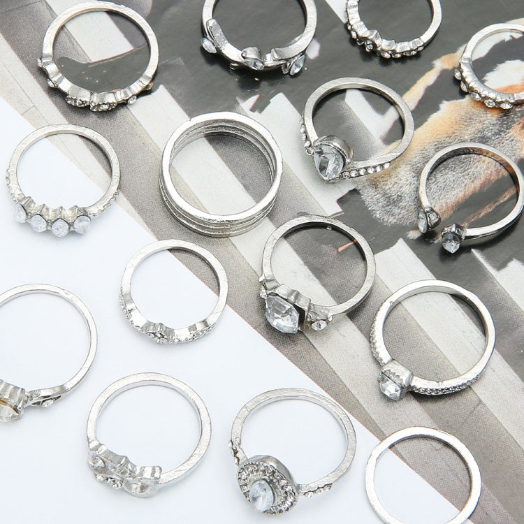 anello del giunto del diamante della cavità del cuore della goccia dell'acqua 15pcs/set, 15pcs/set 4869