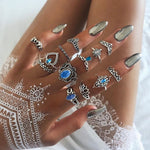 anello della pietra preziosa della stella della corona incisa diamante dell'annata 13pcs/set, 13pcs/set 0737