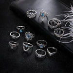 anello della pietra preziosa della stella della corona incisa diamante dell'annata 13pcs/set, 13pcs/set 0737