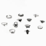 anello aperto del ragno del fungo della farfalla della traversa del cuore 12pcs/set, 12pcs/set 6015