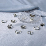 anello aperto del ragno del fungo della farfalla della traversa del cuore 12pcs/set, 12pcs/set 6015