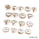 anello della lega della Boemia 17pcs/set con i diamanti