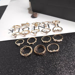 anello della lega della Boemia 17pcs/set con i diamanti