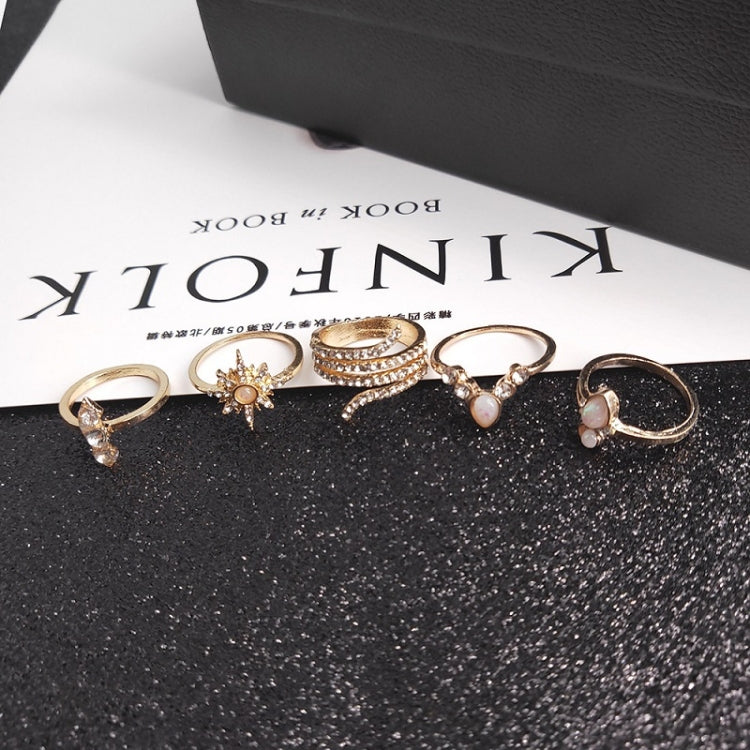 anello della lega della Boemia 17pcs/set con i diamanti