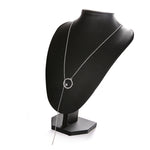 Collana a catena lunga maglione in lega di metallo con asta tonda a croce, SKU1130 Silver