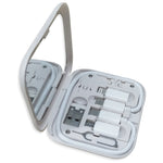 Kit cavo di ricarica per adattatore USB multifunzione HE-C098 con specchio per il trucco e supporto per telefono, HE-C098 Black, HE-C098 White