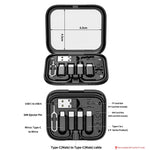 Kit cavo di ricarica per adattatore USB multifunzione HE-C098 con specchio per il trucco e supporto per telefono, HE-C098 Black, HE-C098 White