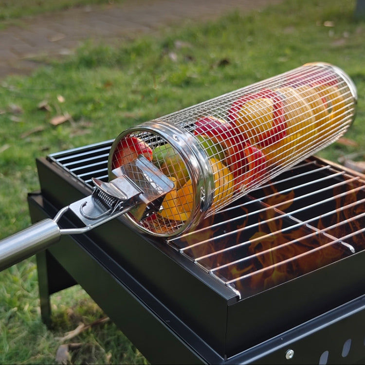Aggiornamento con cestello per barbecue in acciaio inossidabile con gabbia per barbecue, 30cm+Handle 18cm