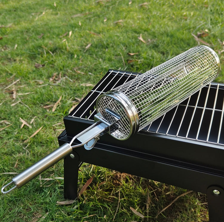 Aggiornamento con cestello per barbecue in acciaio inossidabile con gabbia per barbecue, 30cm+Handle 18cm