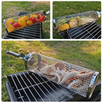 Aggiornamento con cestello per barbecue in acciaio inossidabile con gabbia per barbecue, 30cm+Handle 18cm