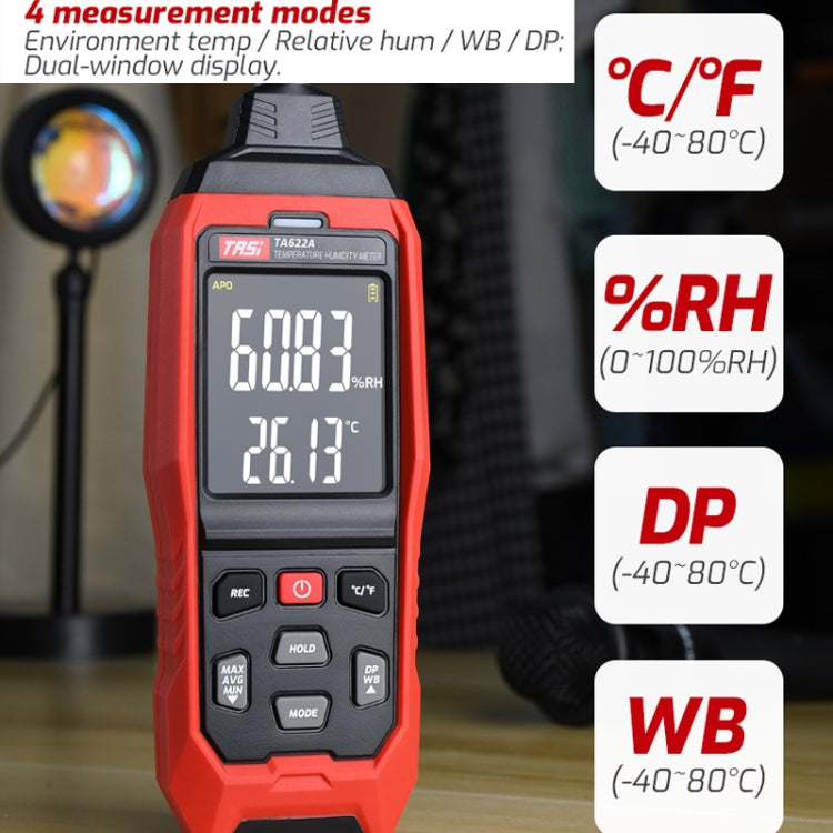 Misuratore di umidità della temperatura Termometro digitale del punto di rugiada, TASI TA622A, TASI TA622B USB Computer Connection