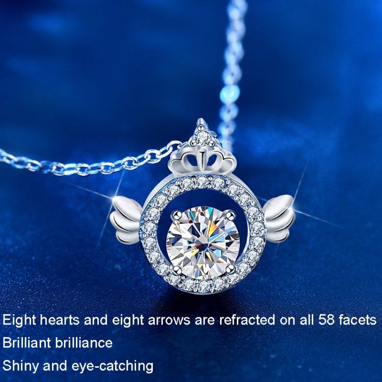 XMA017 Collana con diamanti in moissanite Catena con chiusura a ciondolo a forma di corona in argento sterling 925, XMA017