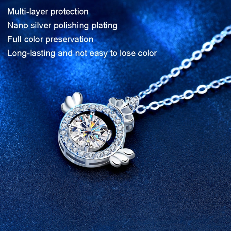 XMA017 Collana con diamanti in moissanite Catena con chiusura a ciondolo a forma di corona in argento sterling 925, XMA017