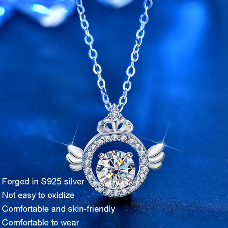 XMA017 Collana con diamanti in moissanite Catena con chiusura a ciondolo a forma di corona in argento sterling 925, XMA017