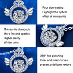 XMA017 Collana con diamanti in moissanite Catena con chiusura a ciondolo a forma di corona in argento sterling 925, XMA017