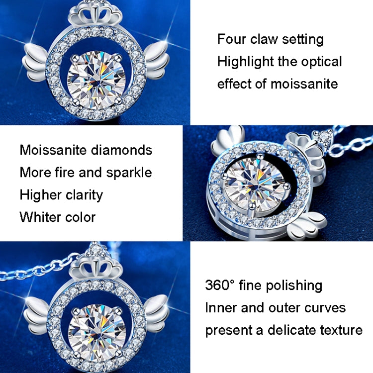 XMA017 Collana con diamanti in moissanite Catena con chiusura a ciondolo a forma di corona in argento sterling 925, XMA017