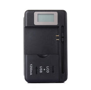 Caricabatteria universale per telefono cellulare SS-5 con uscita USB e display LCD, spina americana, 600A/1250mA