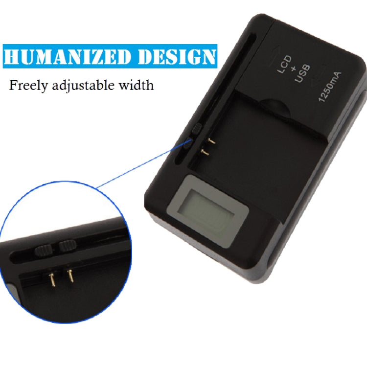 Caricabatteria universale per telefono cellulare SS-5 con uscita USB e display LCD, spina americana, 600A/1250mA