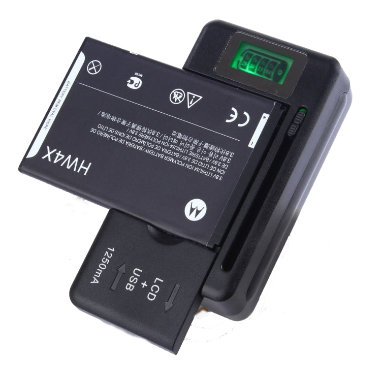 Caricabatteria universale per telefono cellulare SS-5 con uscita USB e display LCD, spina americana, 600A/1250mA