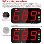 Rilevatore di decibel da parete con schermo LED 4"