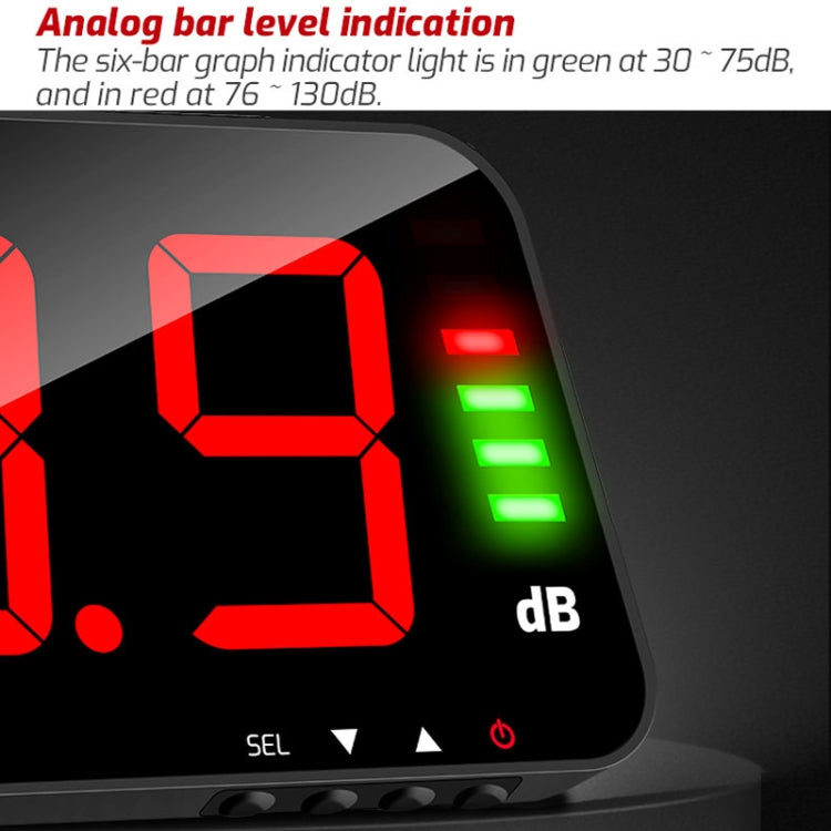 Rilevatore di decibel da parete con schermo LED 4"