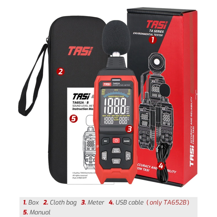 Misuratore di rumore decibel TA652A 30-130 dB
