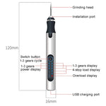 Smerigliatrice elettrica per lucidatura wireless con penna per incisione mini SNJ-3681, Silver+Polishing Head+Cutting Blade+Engraving Template+Drill Bit+Corn Head, Rose Gold+Polishing Head+Cutting Blade+Engraving Template+Drill Bit+Corn Head