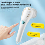 Spazzola per la pulizia elettrica multifunzionale Spazzola per lavare i piatti da cucina portatile con 5 testine di ricambio, 5 In 1 Brush Head +Machine