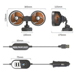 F6026 Ventosa grande a doppia testa montata su veicolo, F6026 USB, F6026 Cigarette Lighter with USB