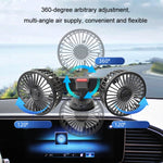 F4206 Ventilatore USB per auto a doppia testa con ventosa, F4206