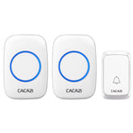 CACAZI A06-DC Campanello impermeabile wireless Smart Home da 1 a 2 batterie, 1 to 2 (White), 1 to 2 (Black)