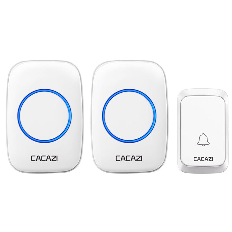 CACAZI A06-DC Campanello impermeabile wireless Smart Home da 1 a 2 batterie, 1 to 2 (White), 1 to 2 (Black)