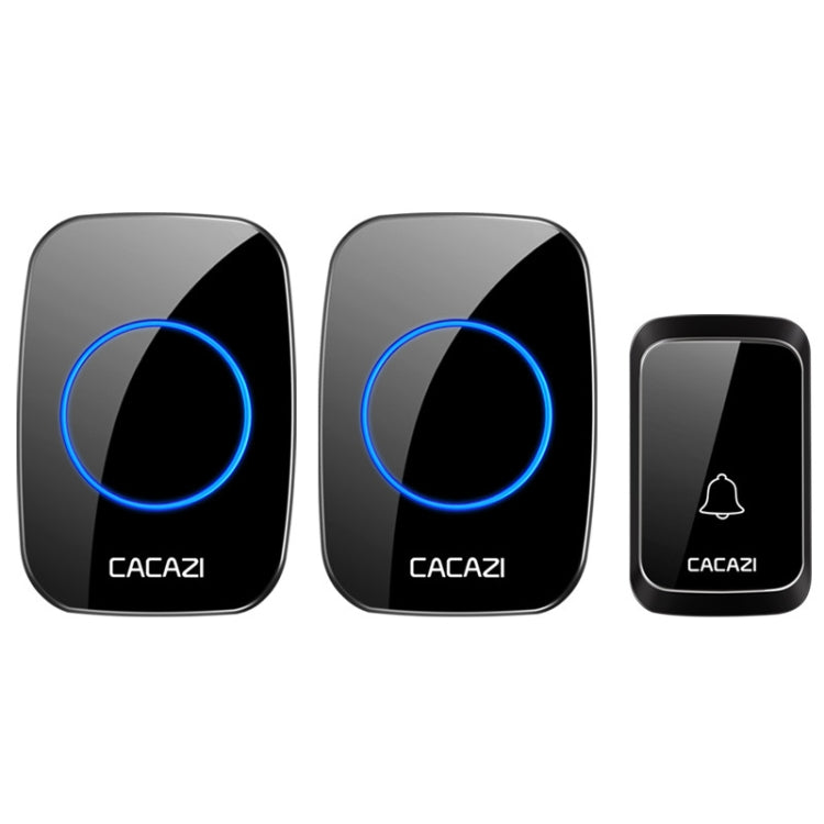 CACAZI A06-DC Campanello impermeabile wireless Smart Home da 1 a 2 batterie, 1 to 2 (White), 1 to 2 (Black)