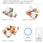 CACAZI A06-DC Campanello impermeabile wireless Smart Home da 1 a 2 batterie, 1 to 2 (White), 1 to 2 (Black)