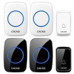 CACAZI A06-DC Campanello impermeabile wireless Smart Home da 1 a 2 batterie, 1 to 2 (White), 1 to 2 (Black)