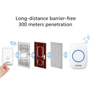 CACAZI A06-DC Campanello impermeabile wireless Smart Home da 1 a 2 batterie, 1 to 2 (White), 1 to 2 (Black)
