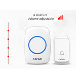 CACAZI A06-DC Campanello impermeabile wireless Smart Home da 1 a 2 batterie, 1 to 2 (White), 1 to 2 (Black)