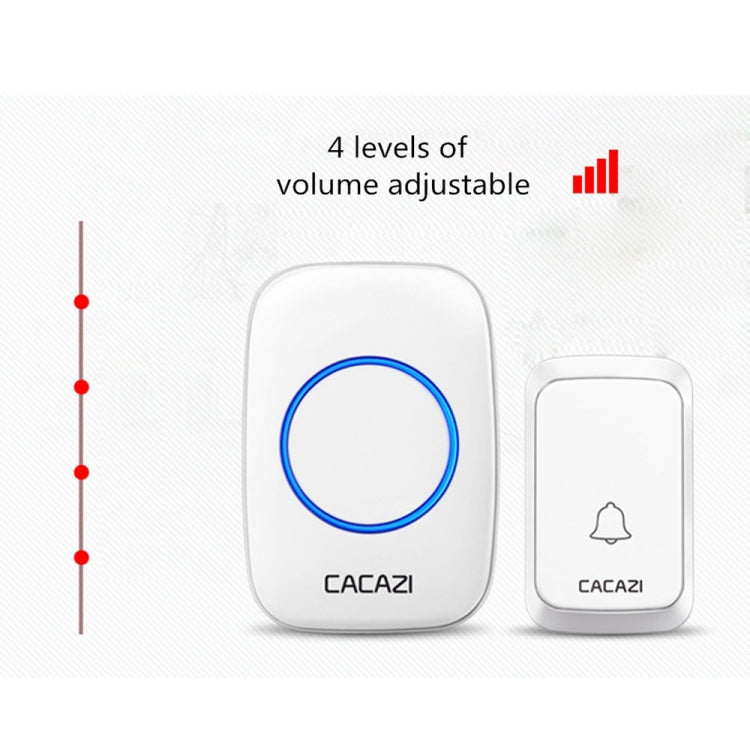CACAZI A06-DC Campanello impermeabile wireless Smart Home da 1 a 2 batterie, 1 to 2 (White), 1 to 2 (Black)