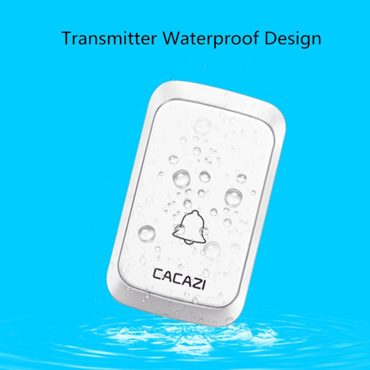 CACAZI A06-DC Campanello impermeabile wireless Smart Home da 1 a 2 batterie, 1 to 2 (White), 1 to 2 (Black)