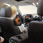 F6207 Ventilatore a doppia testa con chiusura lampo per sedile posteriore dell'auto, USB, Cigarette Lighter with USB
