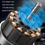 F6207 Ventilatore a doppia testa con chiusura lampo per sedile posteriore dell'auto, USB, Cigarette Lighter with USB