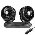Ventilatore a doppia testa girevole a testa oscillante elettrica per veicoli 12V/24V, F623U, F623